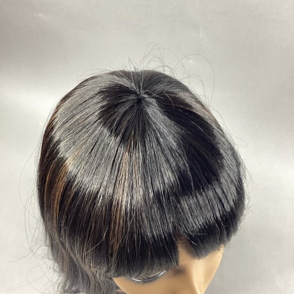 Halo Ashanti Straight #F1B/30 Black Honey Brown Human Hair Blend Full Wig - Picture 4 of 8
